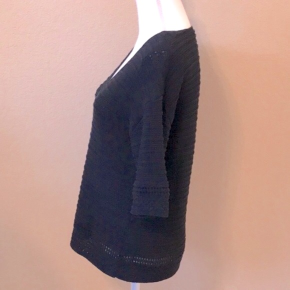 GAP 3/4 Sleeve Black Cotton Sweater - Picture 5 of 13